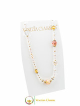 Aida Long Necklace Set - Rose, Gold and White