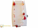 Amaryllis Long Necklace - Pink & Red
