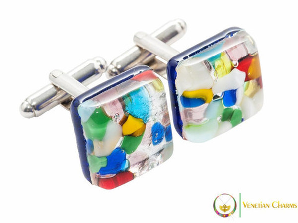 Chrome Cufflinks - Multicoloured