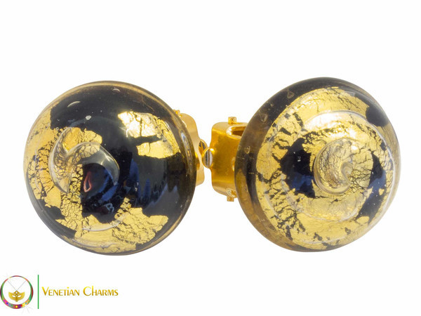 Clip Earrings Medium - Gold & Black