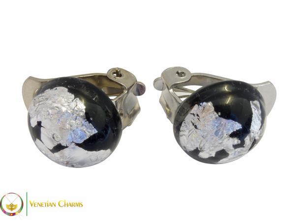 Clip Earrings Small - Black & Silver