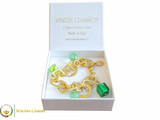 Florence Gold Charm Bracelet - Emerald Green