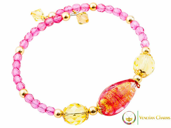 Levante Bracelet - Pink, Gold & Red