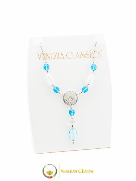 Levante Pendant Necklace - Blue, Pale Blue & Clear