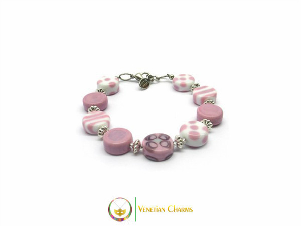 Murano Glass Bracelet - Pink Murano Glass Bracelet - Pink