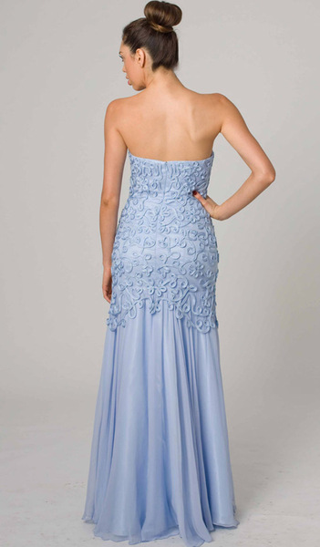 E403 STYLISH SIMPLE SILK GLAMOUR GOWN SKY BLUE