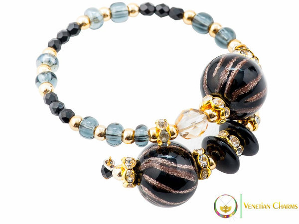 Perlage 2 Bracelet - Grey, Black & Gold