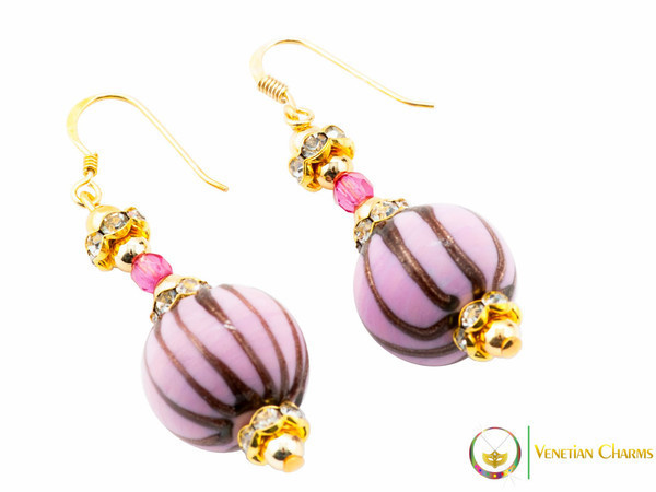 Perlage 2 Earrings - Pink & Gold
