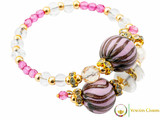Perlage 2 Pendant Necklace Set - Fuschia, Pink & Gold