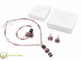 Perlage 2 Pendant Necklace Set - Pink & Purple