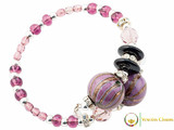 Perlage 2 Pendant Necklace Set - Pink & Purple