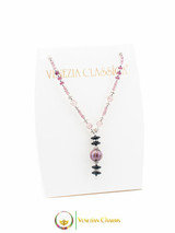 Perlage 2 Pendant Necklace Set - Pink & Purple