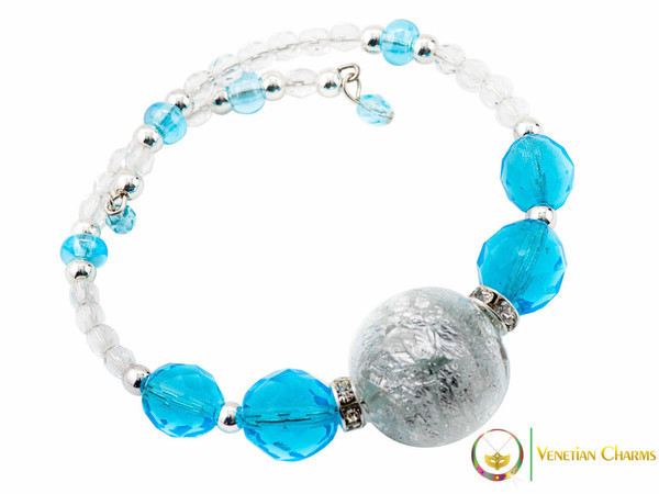 Perlage Bracelet - Blue & Clear