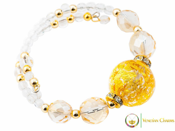 Perlage Bracelet - Gold & Clear