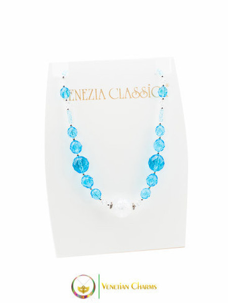 Perlage Necklace - Blue & Clear