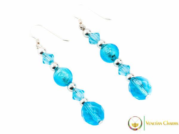 Perlage Earrings - Blue & Clear