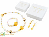 Perlage Necklace Set - Gold & Clear