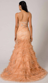 RC106 UNIQUE DREAMY COUTURE FORMAL DRESS SANDY PEACH