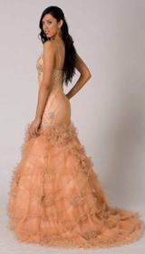 RC106 UNIQUE DREAMY COUTURE FORMAL DRESS SANDY PEACH
