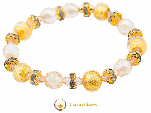 Princess Murano Glass Bracelet - Gold