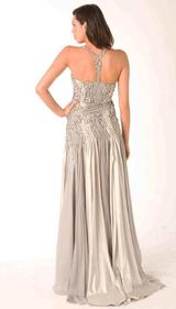 RC301 SATIN & SILK ELEGANCE EVENING GOWN SILVER