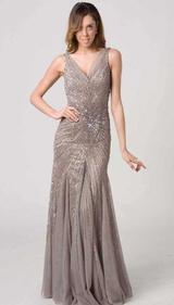 RC202A STUNNING BACK BEADED GLAMOUR GOWN MOCHA