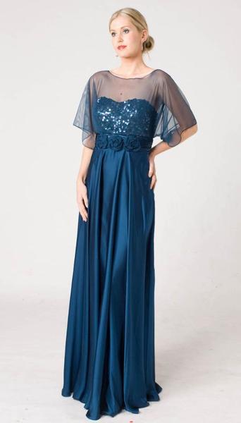 M104 UNIQUE ROMANTIC & SASSY EVENING GOWN BLUE