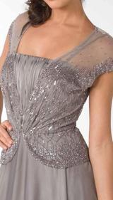 M301 SHEER DREAMY ELEGANCE GOWN GREY / SLIVER