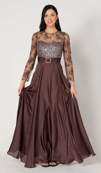 M102 EXQUISITELY MODEST LONG SLEEVE FORMAL GOWN MAUVE