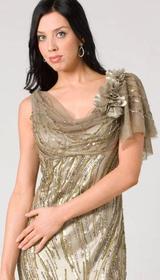 M103A SMOOTH SHIMMERY GLAM EVENING GOWN OLIVE