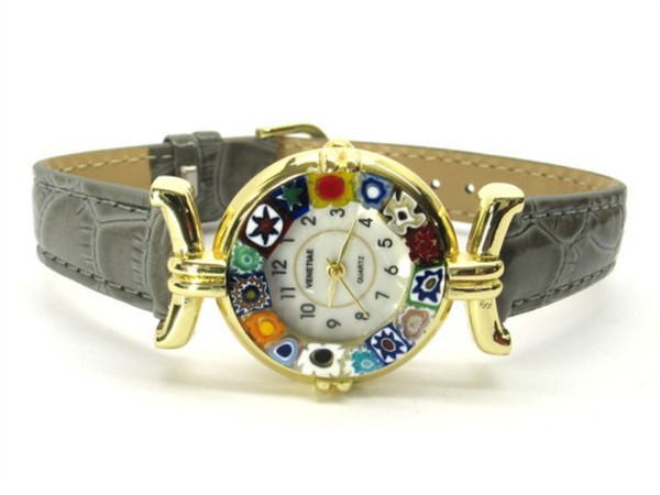 One Lady Gold Murano Glass Watch - Grey