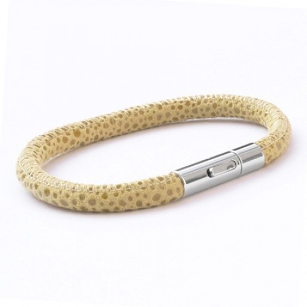 Sage Patterned Leather Bracelet, Raindrop Collection, 19cm