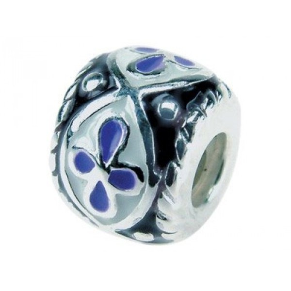 Sterling Silver Enamel Stopper Bead