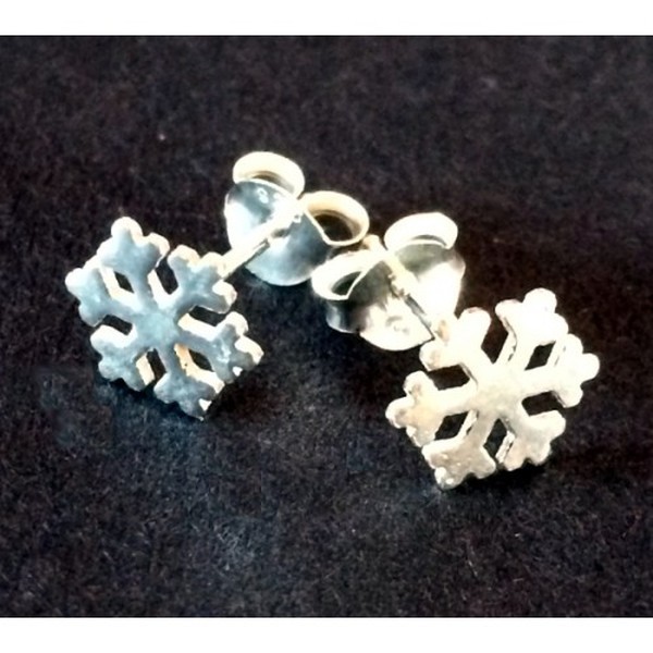 Sterling Silver Snowflake Earring Studs