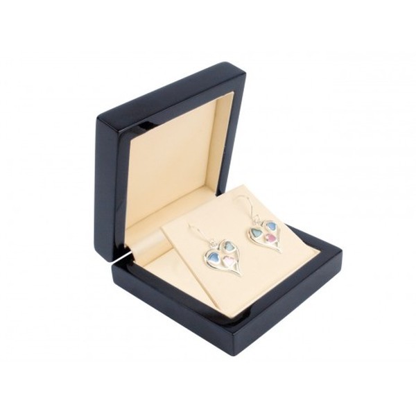 Black Wooden Gift Box for Pendant or Drop Earrings