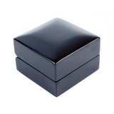 Black Wooden Ring Box, Cream Leatherette Interior