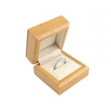 Maple Wooden Ring Box, Cream Leatherette Interior