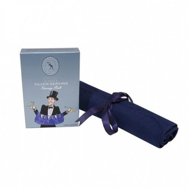 Town Talk Superior 6-Piece Silver Serving Storage Roll (37cm) - Silver Blue
