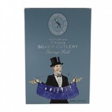 Town Talk Superior 7-Piece Silver Cutlery Storage Roll (26cm) - Silver Blue