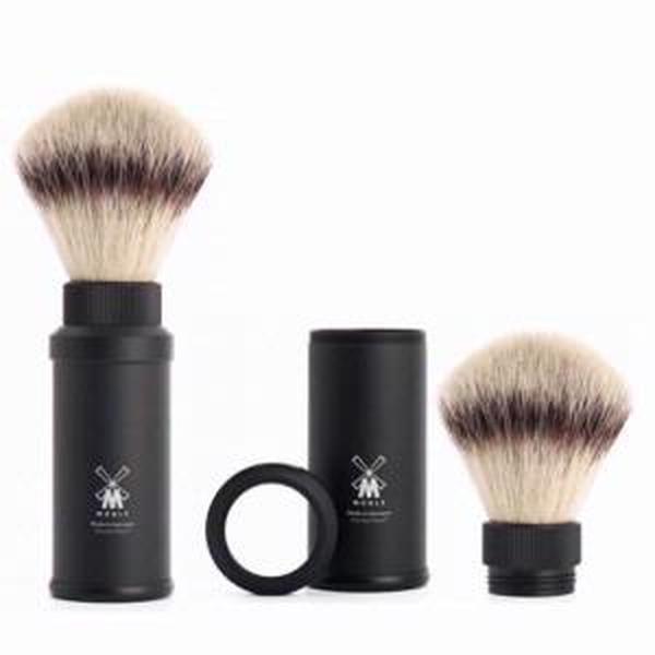 Muhle Synthetic Hair Travel Shaving Brush in Black Handle