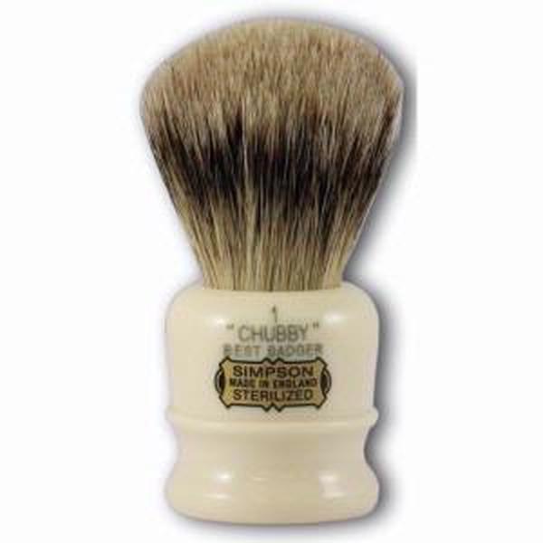 Simpsons Chubby 1 Best Badger Hair Shaving Brush in Imitation Ivory