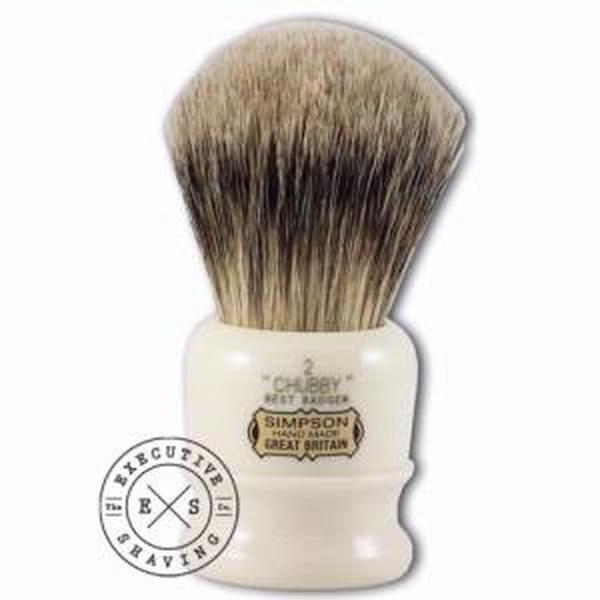 Simpsons Chubby 2 Best Badger Hair Shaving Brush in Imitation Ivory