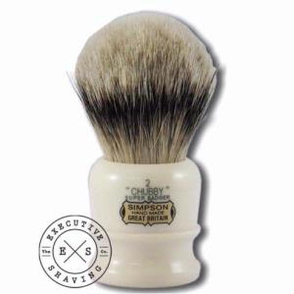 Simpsons Chubby 2 Super Badger Hair Shaving Brush in Imitation Ivory