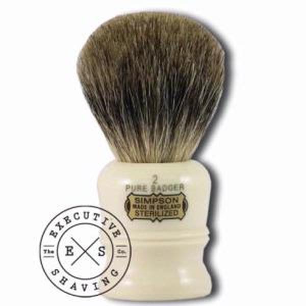 Simpsons Duke D2 Pure Badger Hair Shaving Brush in Imitation Ivory