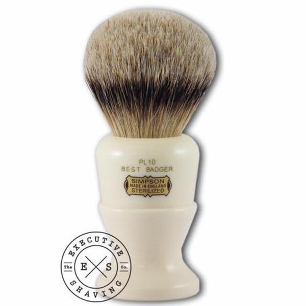 Simpsons Polo PL10 Best Badger Hair Shaving Brush in Imitation Ivory