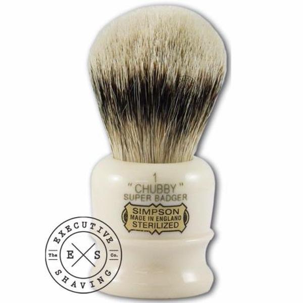 Simpsons Chubby 1 Super Badger Hair Shaving Brush in Imitation Ivory