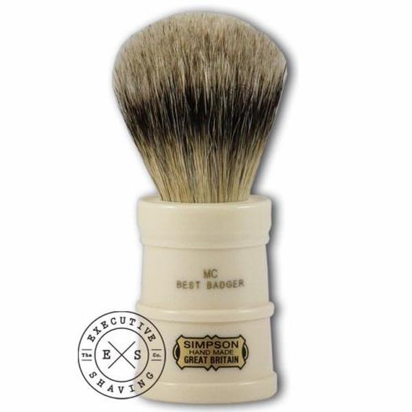 Simpsons Milk Churn Best Badger Hair Shaving Brush in Imitation Ivory