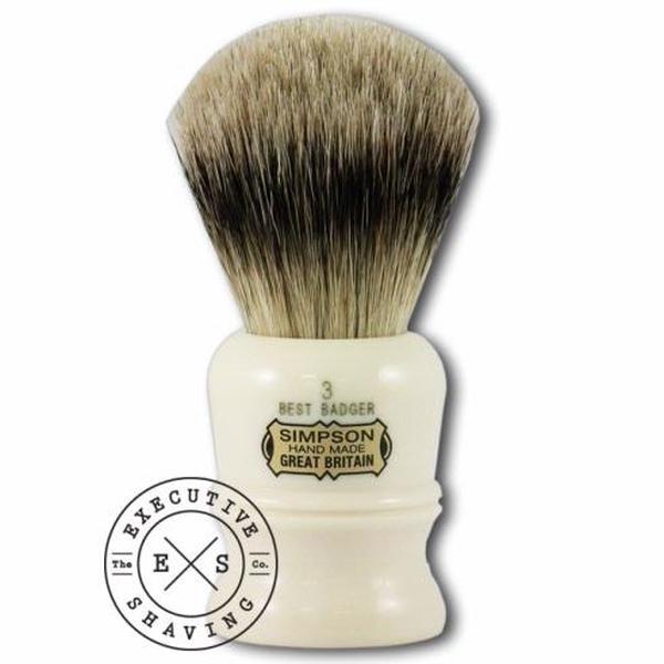 Simpsons Duke 3 Best Badger Hair Shaving Brush In Imitation Ivory