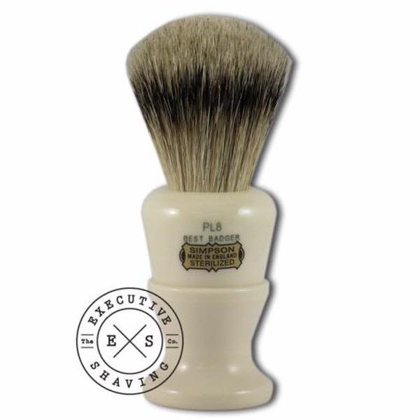 Simpsons Polo 8 Best Badger Hair Shaving Brush in Imitation Ivory