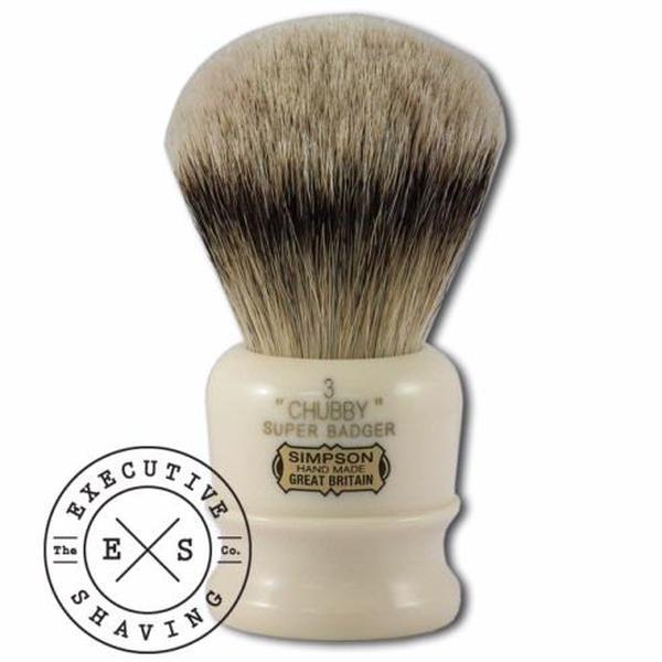 Simpsons Chubby 3 Super Badger Hair Shaving Brush in Imitation Ivory